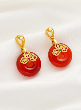 祢饰妮女士玛瑙萤石天然吊坠隔珠