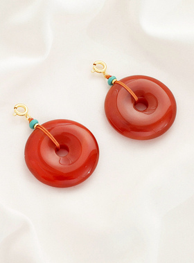 祢饰妮玛瑙弥勒佛平安扣如意吊坠