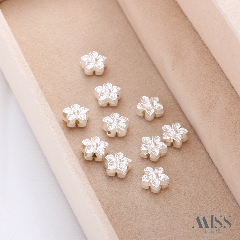 14K包金保色双面五叶花隔珠diy手工串珠散珠隔片手链项链配饰配件 - 图0