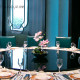 Hotel table flower arrangement round table turntable