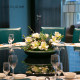 Large round table carousel dining table flower hotel