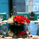 Large round table carousel dining table flower hotel