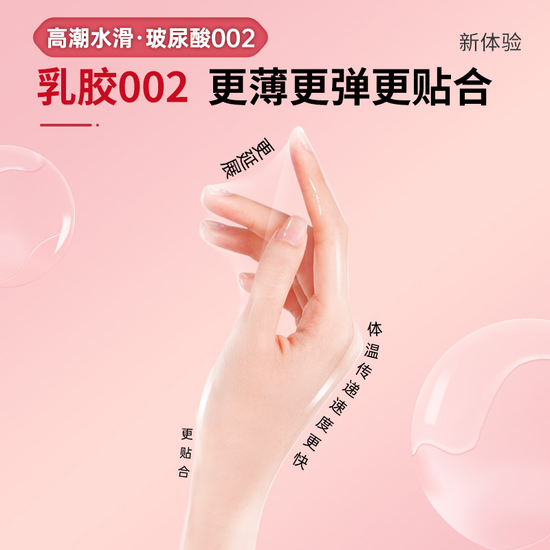 【新品上市】大象安全套0硅油002玻尿酸避孕套超薄润滑计生用用品