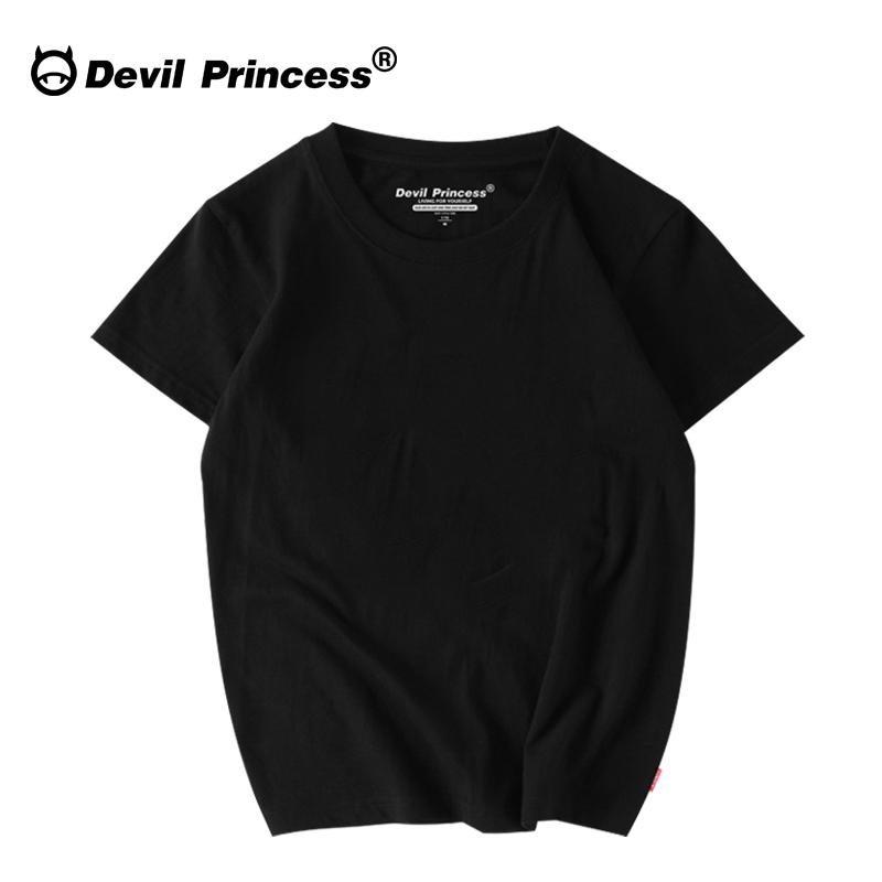 复古纯棉女t恤短袖宽松韩版chic半袖体恤纯色简约砖红色t恤女夏装 - 图3