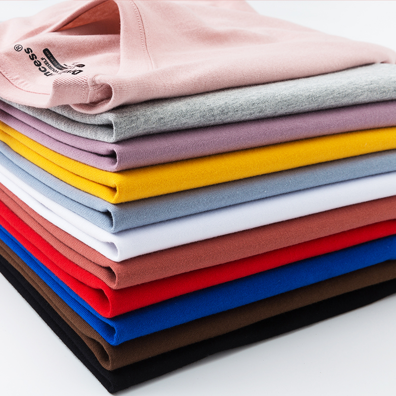 复古纯棉女t恤短袖宽松韩版chic半袖体恤纯色简约砖红色t恤女夏装 - 图2