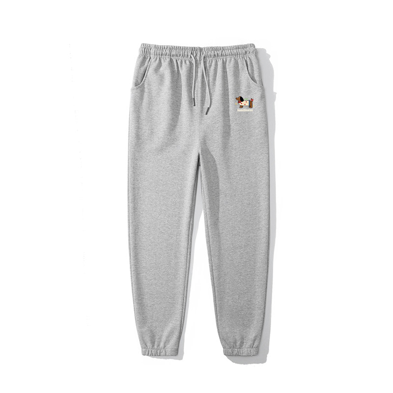 chic学院风腊肠狗印花休闲束脚卫裤女秋冬新款宽松加绒加厚裤子潮,淘宝优惠券,粉丝福利购,淘宝优惠卷