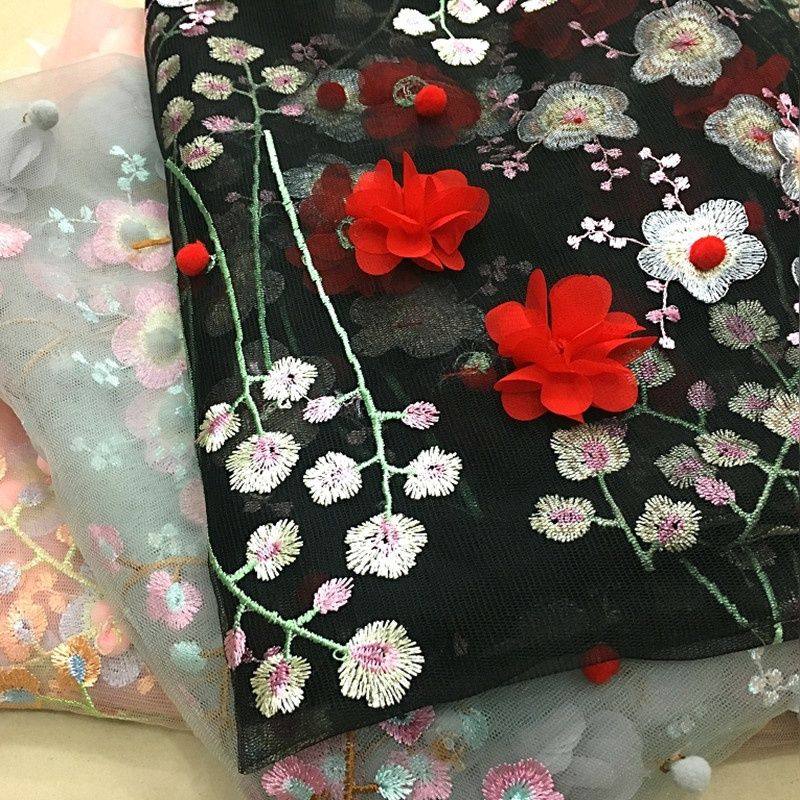 新品柔软网纱3D立体刺绣蕾丝面料珠子瓣订花服装女裙子绣花布料,淘宝优惠券,粉丝福利购,淘宝优惠卷