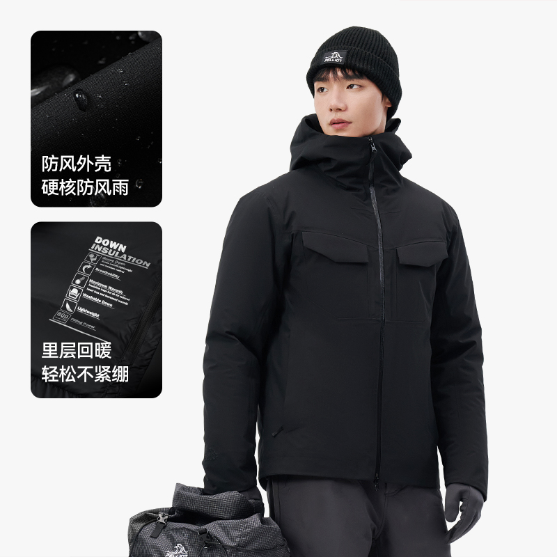 伯希和户外鹅绒羽绒内胆三合一冲锋衣男防风保暖防水耐磨透气外套-图2