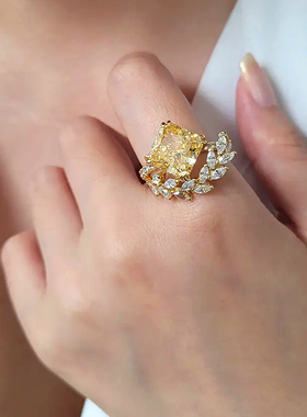 Annaya万妮达同款星光方糖戒指麦穗戒圈小众高级感圣诞礼物送女友