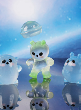 微景观摆件夜光树精灵幽灵外星人摆件动漫装饰树脂摆件创意小摆件