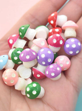 蘑菇 苔藓微景观摆件 中号6点蘑菇 肉饰品生态瓶DIY组装树脂摆件