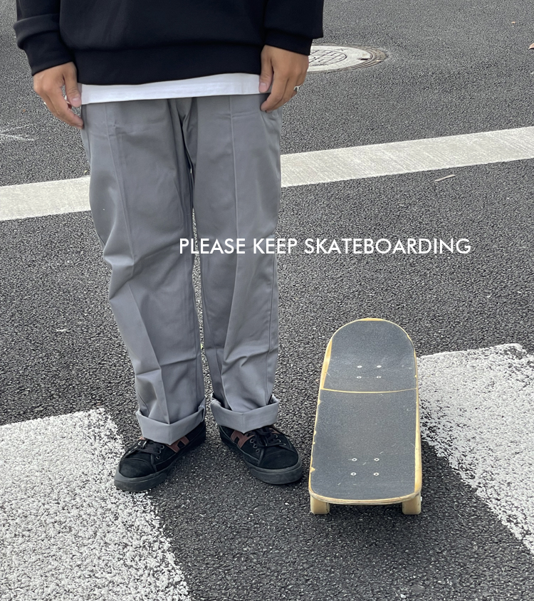 PKS skate 纯色美系街头滑板灰色风格工装裤 非dks 874 - 图0