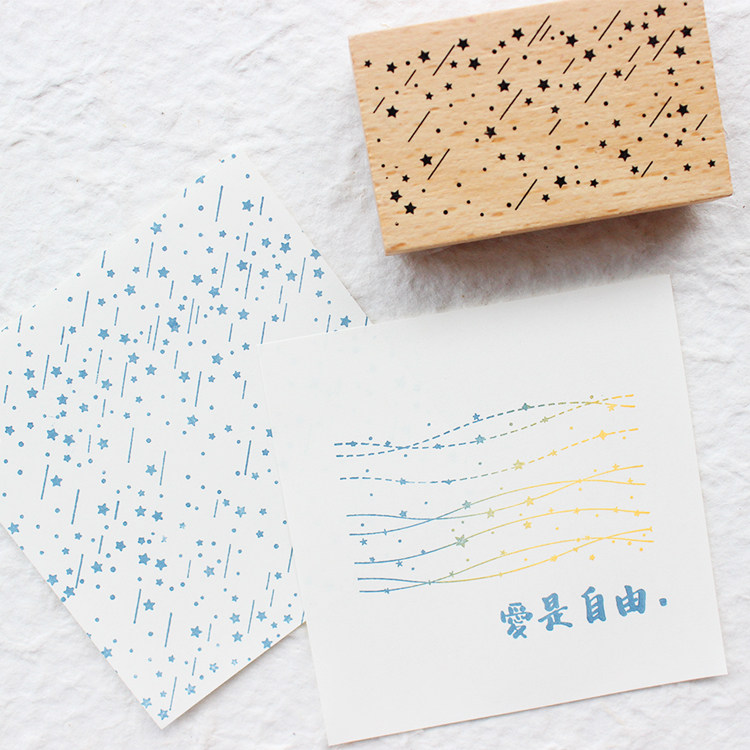 moodtape.咖啡星空星河蝴蝶结木质印章可爱手帐diy橡皮章复古印章,淘宝优惠券,粉丝福利购,淘宝优惠卷