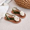 Girls' braided flower princess shoes flip-flop sandals beach