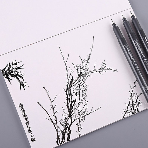 SAKURA樱花油性针管笔玉石雕刻勾线笔草图笔防水极细0.25MM记号笔 - 图1