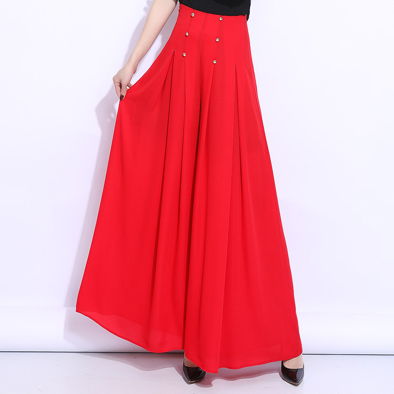 新款显瘦雪纺甩腿裤2020夏季长裤子 妙朵姿休闲裤