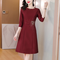 Fall happy mother-in-law wedding gown dress with dress dress 2023 New lady Noble Ocean Wedding Festive Banquet Dress