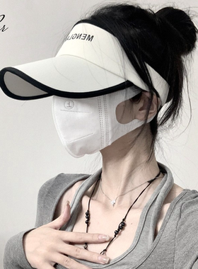 防晒帽鸭舌帽UPF50+女款空顶运动