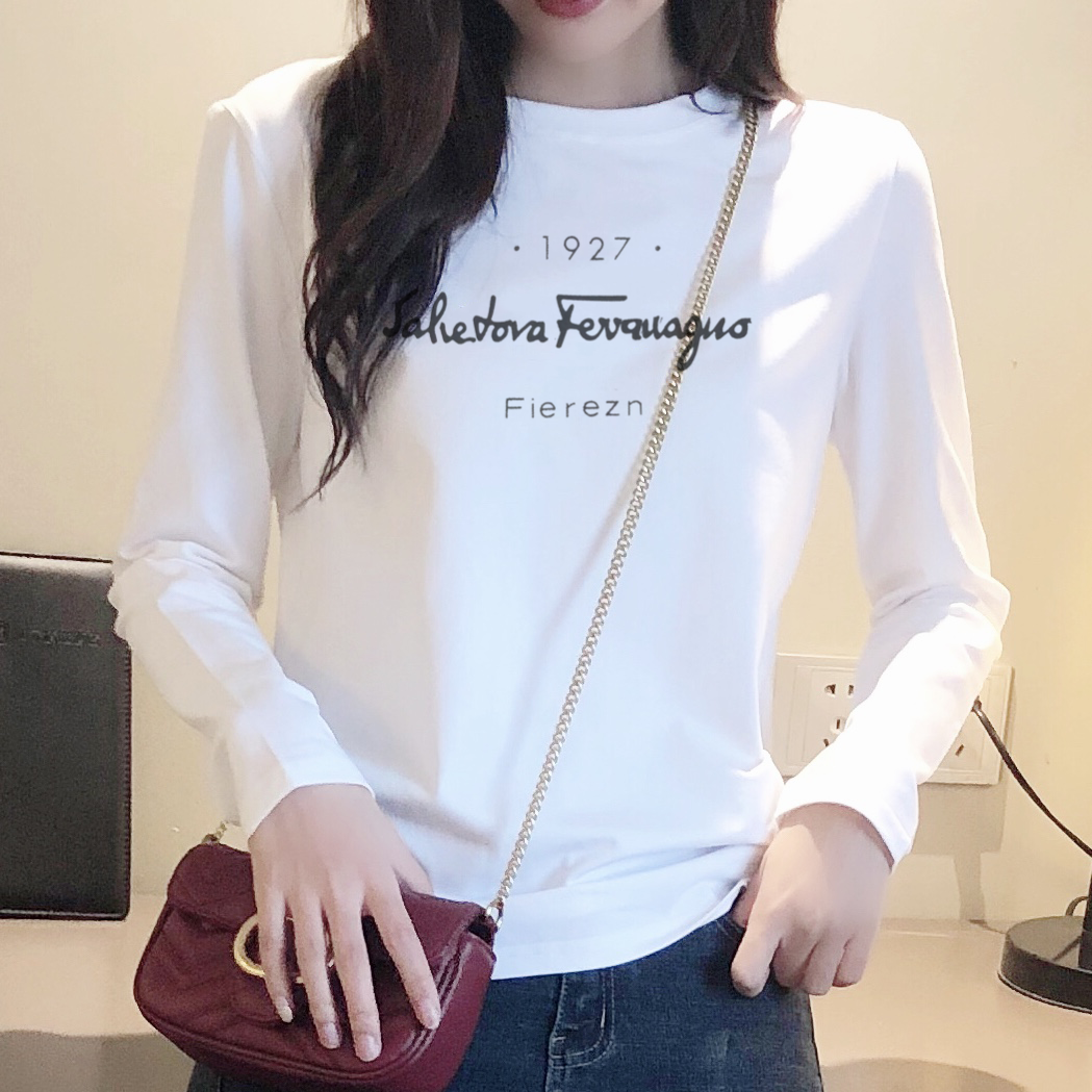 2023春季新款白色t恤长袖打底衫 酷丹琦T恤