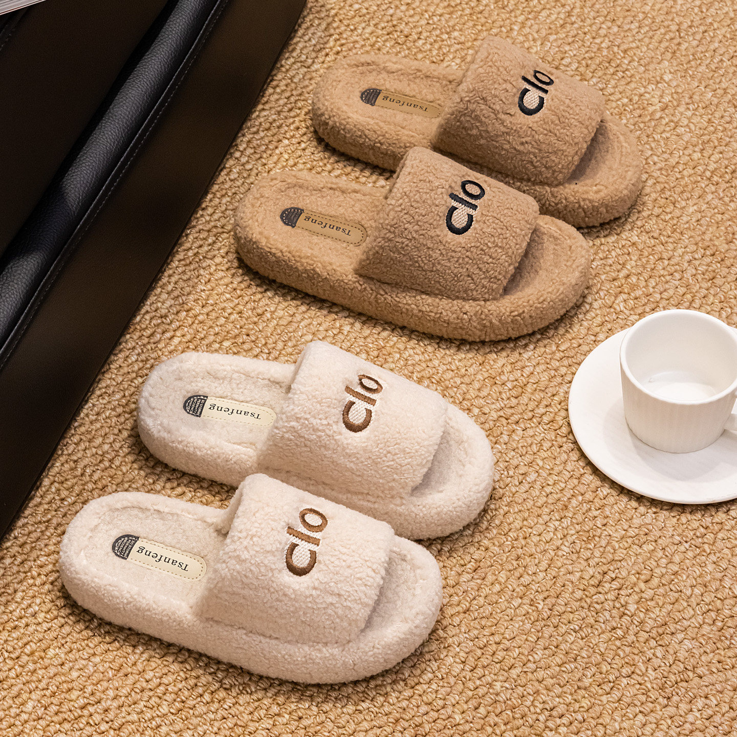 【高货4.0】韩版字母网红毛毛拖鞋女简约外穿时尚百搭厚底一字拖,淘宝优惠券,粉丝福利购,淘宝优惠卷