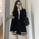 Loose lazy knitted cardigan baseball jersey sweater jacket