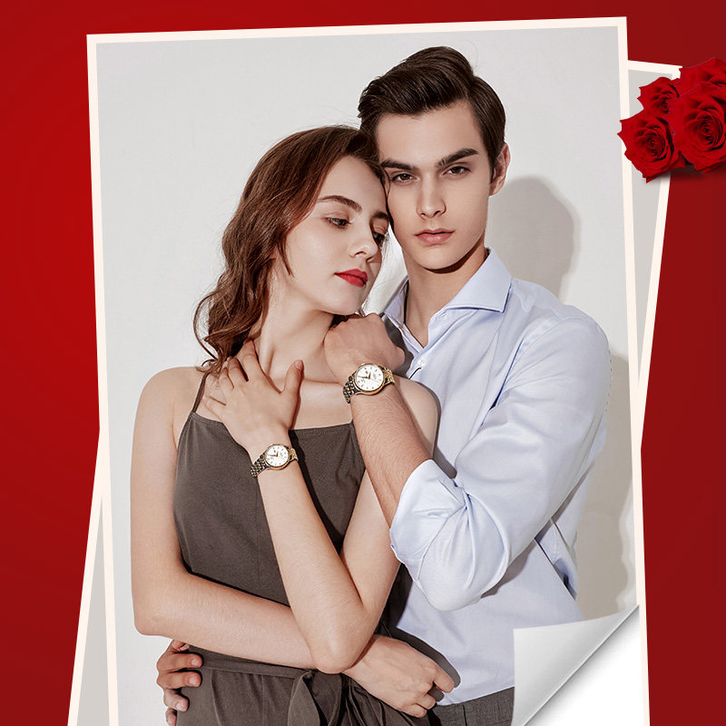 天王品牌手表正品防水自动机械表简约男表时尚情侣对表女式腕表