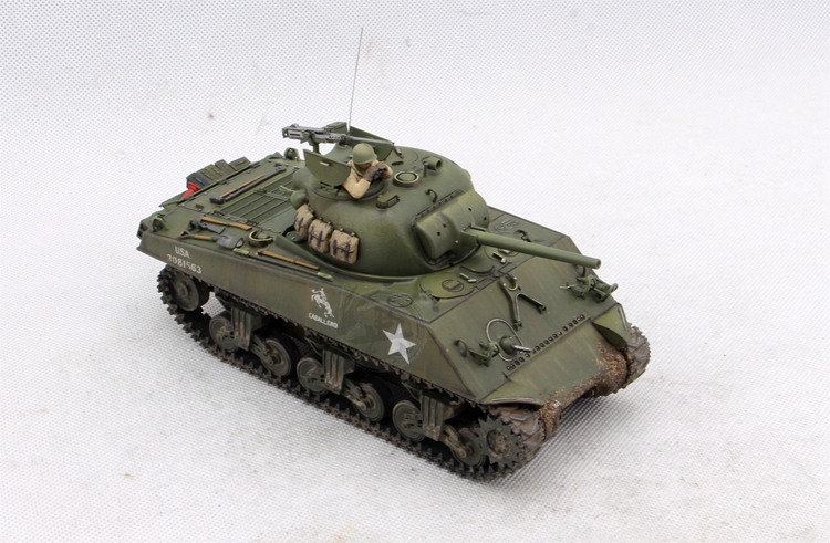 模型网 代工成品 非典制作 1/35 田宫 35250 美M4A3谢尔曼 带车长