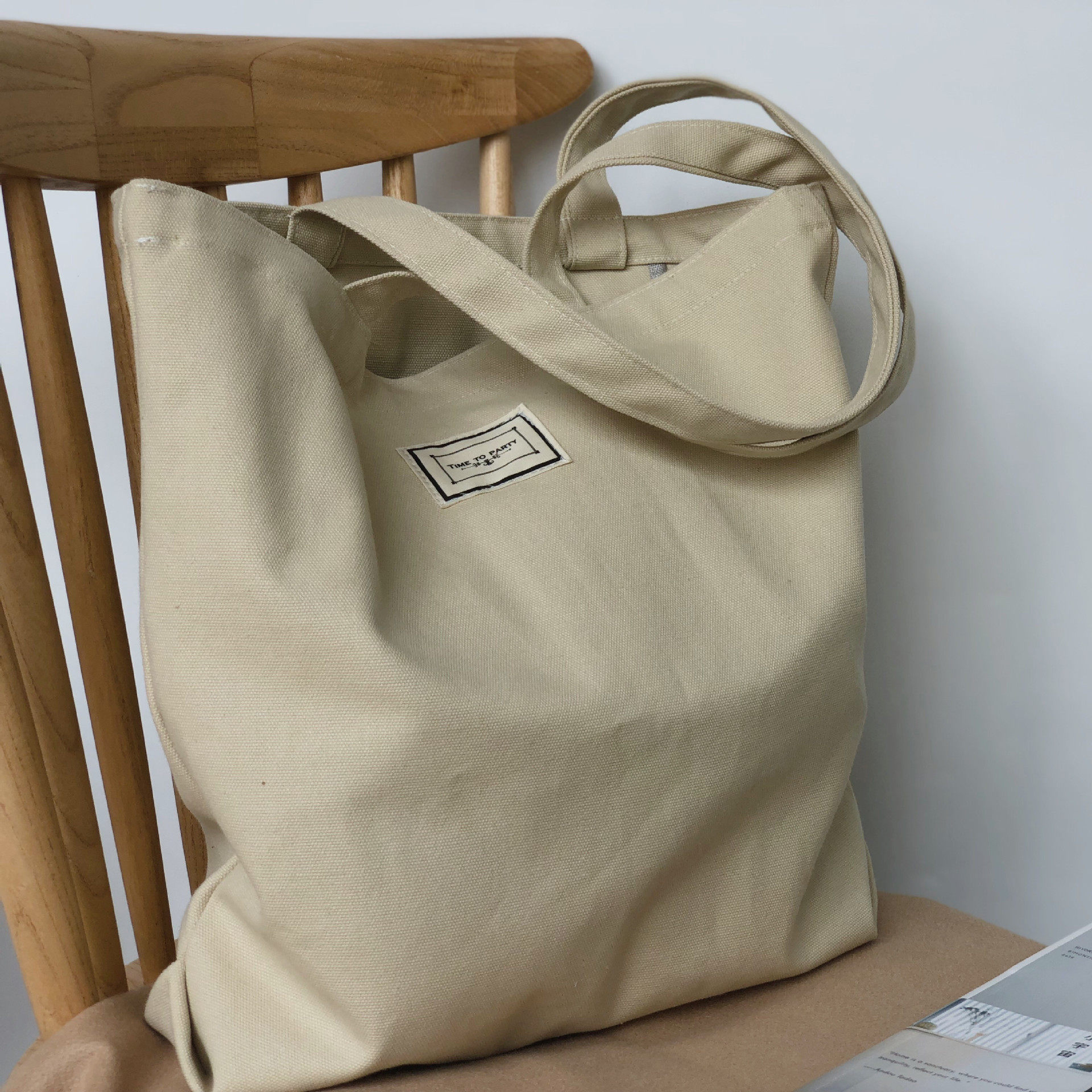 【YUU手作】文艺复古帆布包托特包加厚大容量原宿风单肩布袋书袋,淘宝优惠券,粉丝福利购,淘宝优惠卷