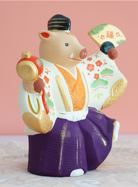 深海出口开运吉祥陶瓷日式风摆件