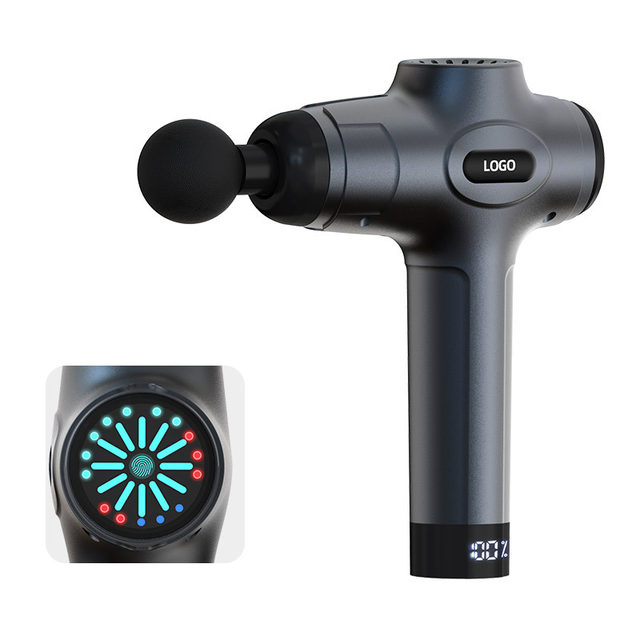Vibrating massage gun with brush, muscle relaxation, fitness and sports equipment, fascia gun, deep stretching equipment, multi-functional