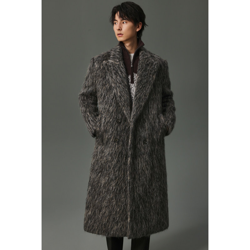 【储格】重磅长款羊毛呢子大衣男内里加厚款马海毛风衣外套冬季,淘宝优惠券,粉丝福利购,淘宝优惠卷