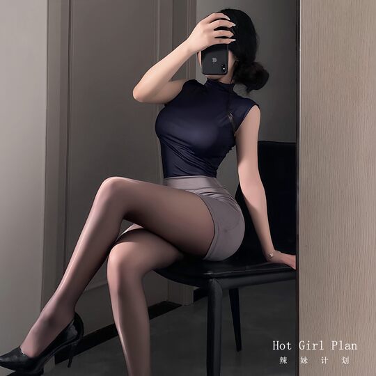 Sexy secretary cosplay pure desire sexy OL female teacher office uniform suit tight hip skirt