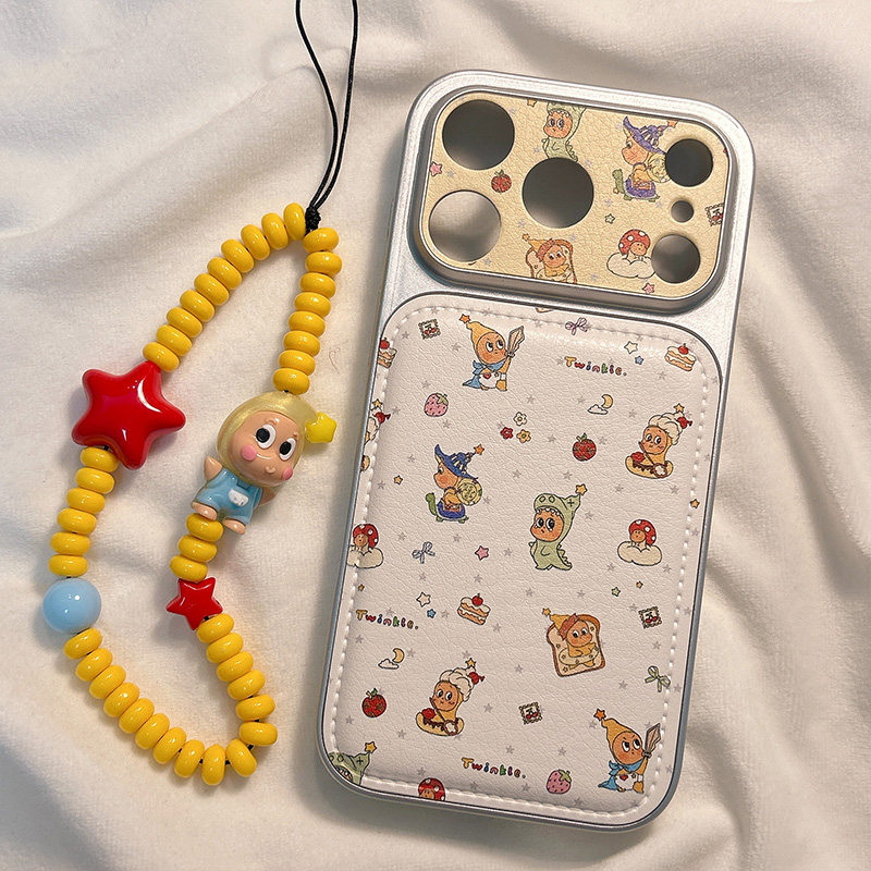 可爱满屏星星小卡通适用苹果17promax手机壳带链条16pro新款iphon17软萌15pro少女心16硅胶14防摔15皮质软壳,淘宝优惠券,粉丝福利购,淘宝优惠卷