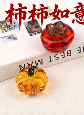 可爱水晶菠萝葡萄柿子摆件