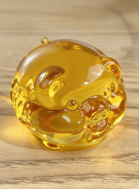 特价高档小黄水晶猪招财摆件