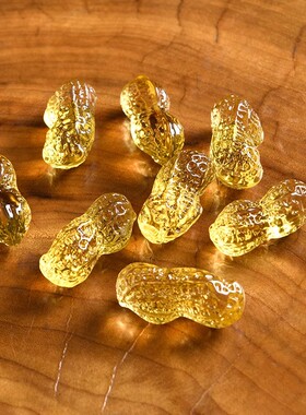 黄水晶花生七彩琉璃摆件