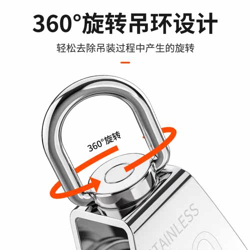 304不锈钢滑轮钢丝绳U型吊环定滑轮单双轮子起重滑轮吊钩省力工具 - 图0