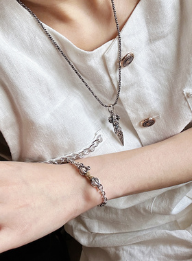 叶优里独家藏传密宗法qi金刚杵真如智慧纯银S925六字大明五股金刚