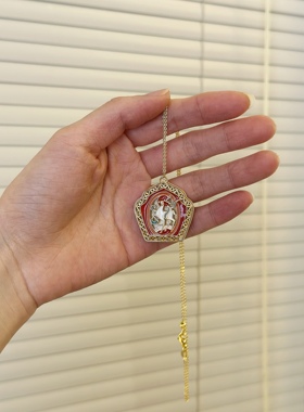 叶优里独家S925敦煌彩绘镂空鹿王本生灵感设计吊坠平安项链