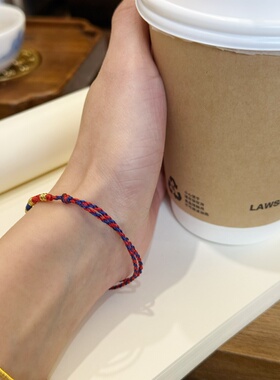 2026藏式扎西德勒中国风五彩绳手链女款手工编织好运红绳加C手串