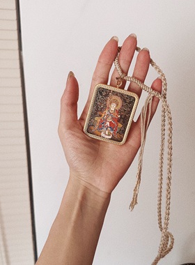 叶优里唐卡加C五色米地藏男女地藏王菩萨描金嘎乌盒随身护身符