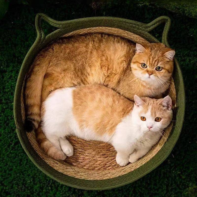 藤编猫窝四季通用棉绳蒲草猫抓板猫窝耐用磨爪猫抓垫耐脏可水洗,淘宝优惠券,粉丝福利购,淘宝优惠卷