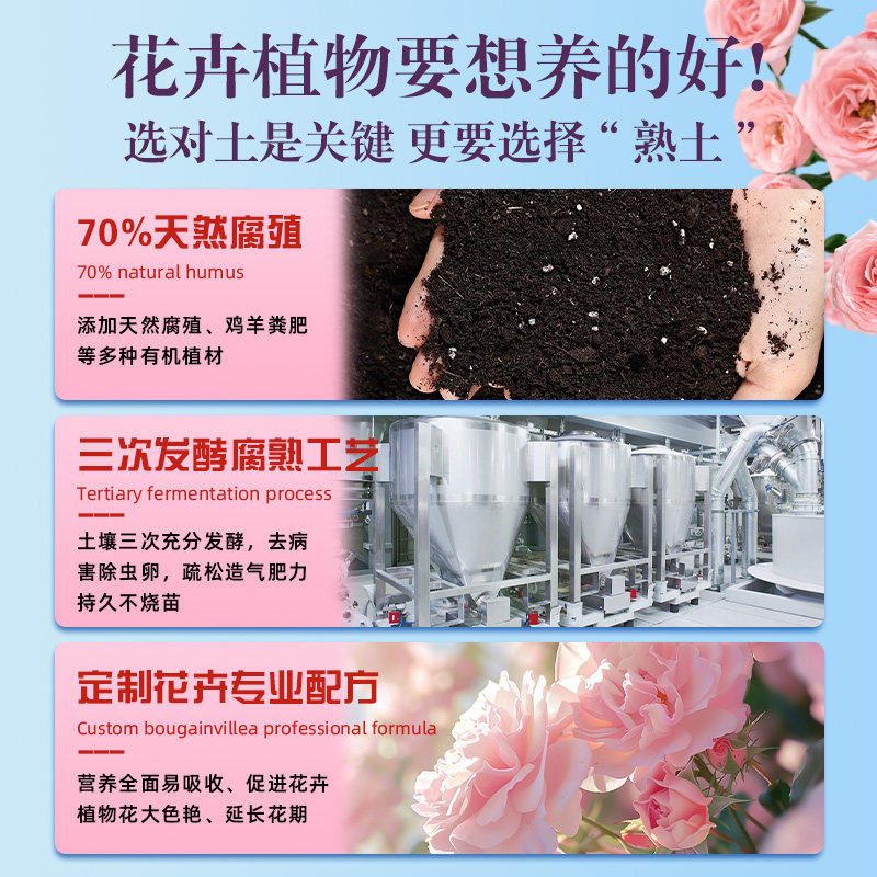 花土盆栽花卉种花专用的营养土养花通用专用土壤植物花卉泥土种植