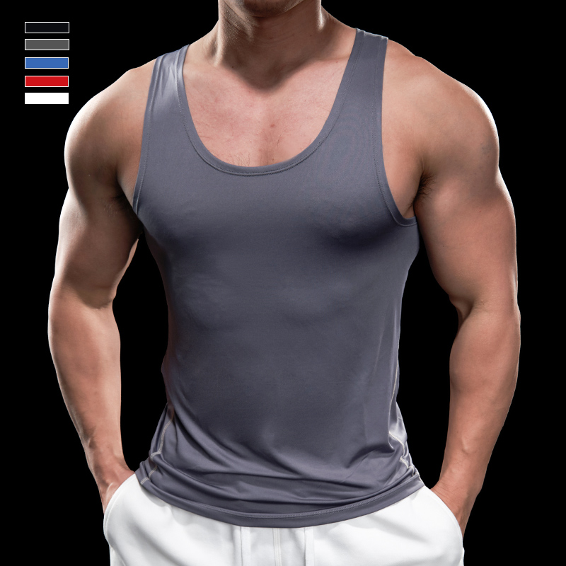 霸道肌肉 男士运动健身无袖背心跑步训练速干衣服打底衫男款夏季 - 图0