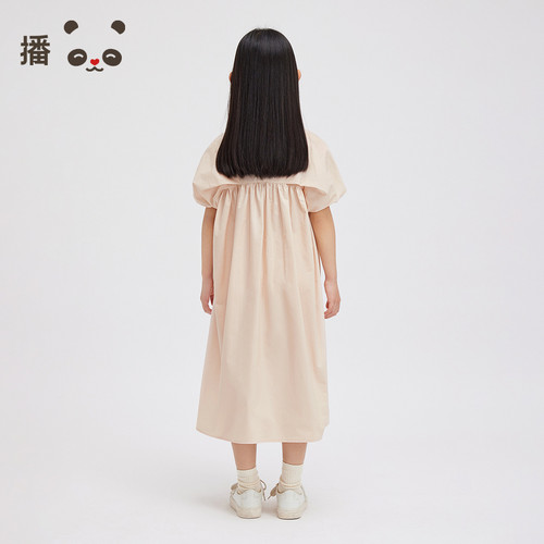播broadcute童装连衣裙2024夏季新款女童简约休闲A字裙KGR2L970 - 图2