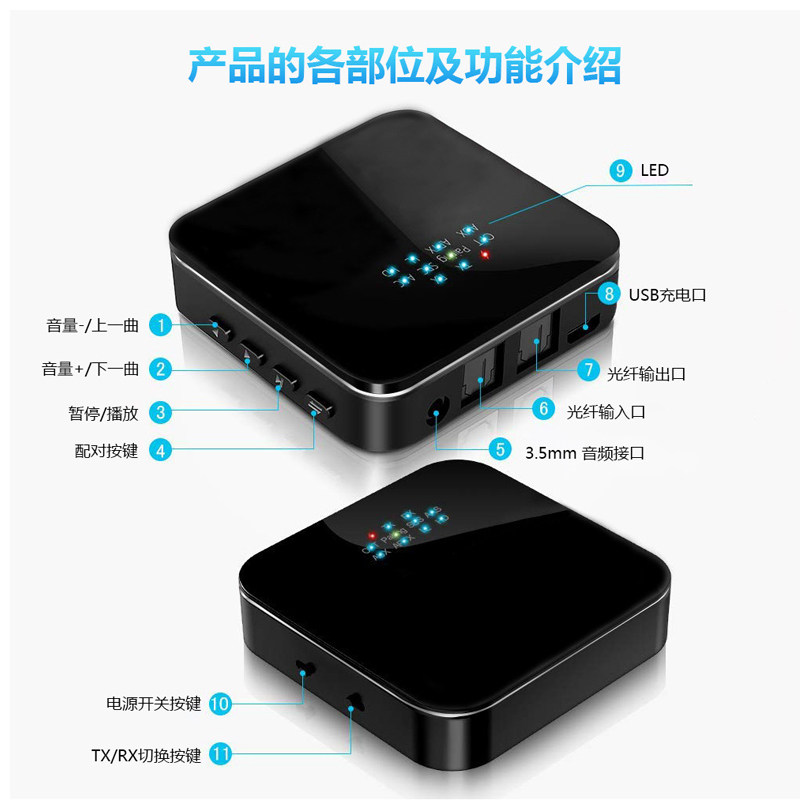 蓝牙5.0发射高通夏普三星索尼芯片 森声影音蓝牙耳机