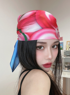 美式辣妹丝巾女抹胸方巾防晒头巾