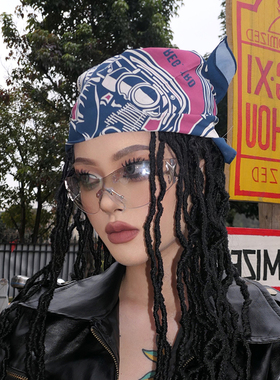 美式复古hiphop头巾嘻哈辣妹方巾