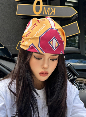 美式复古潮流薄方巾领巾头巾