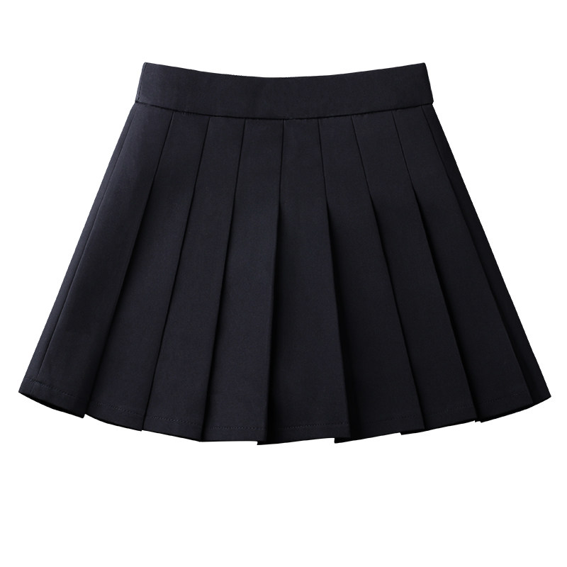 黑色西装2021秋冬新款a字裙百褶裙 佐帕莎半身裙